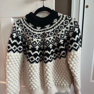H&M Black and White Knit Turtleneck Sweater
